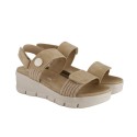 Sandalias Mujer Adaptable con Velcros Beig