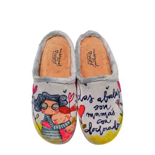 Zapatillas Casa "Las abuelas son mamás con doctorado"